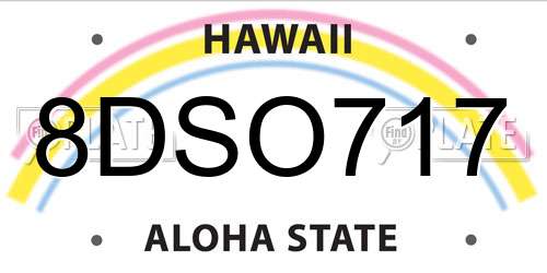 8DSO717 Hawaii License Plate