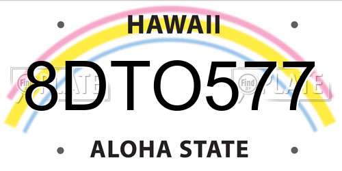 8DTO577 Hawaii License Plate
