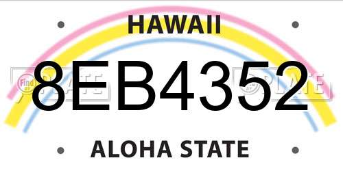 8EB4352 Hawaii License Plate