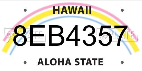 8EB4357 Hawaii License Plate