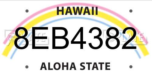 8EB4382 Hawaii License Plate