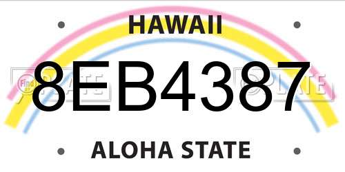 8EB4387 Hawaii License Plate