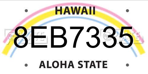 8EB7335 Hawaii License Plate