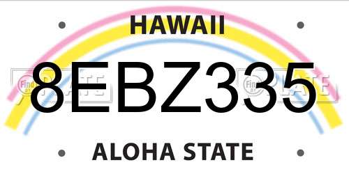 8EBZ335 Hawaii License Plate