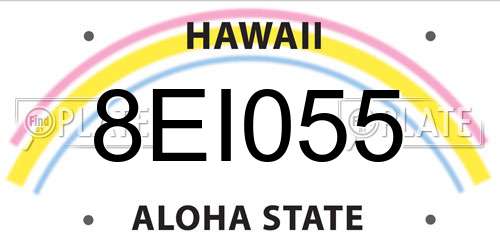 8EI055 Hawaii License Plate