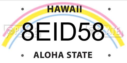 8EID58 Hawaii License Plate