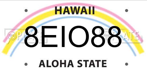 8EIO88 Hawaii License Plate