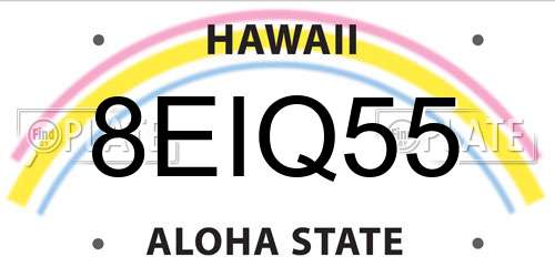8EIQ55 Hawaii License Plate