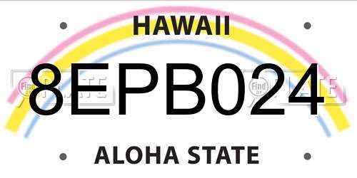 8EPB024 Hawaii License Plate