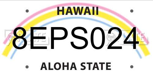 8EPS024 Hawaii License Plate