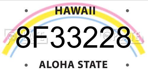 8F33228 Hawaii License Plate