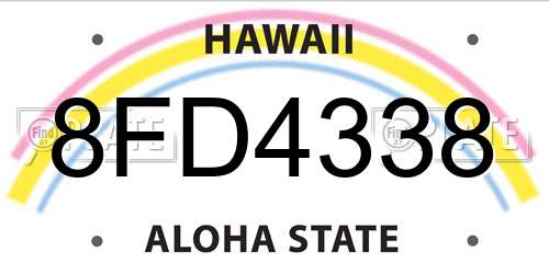 8FD4338 Hawaii License Plate
