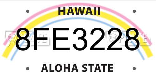 8FE3228 Hawaii License Plate