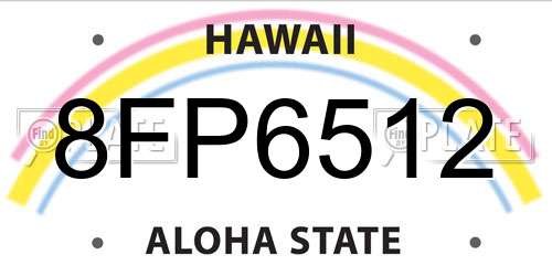 8FP6512 Hawaii License Plate