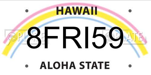 8FRI59 Hawaii License Plate