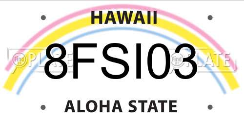 8FSI03 Hawaii License Plate