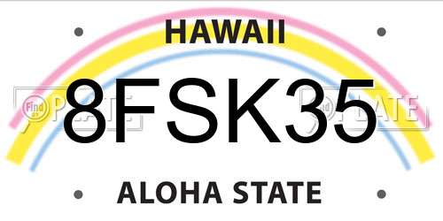 8FSK35 Hawaii License Plate