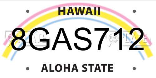 8GAS712 Hawaii License Plate
