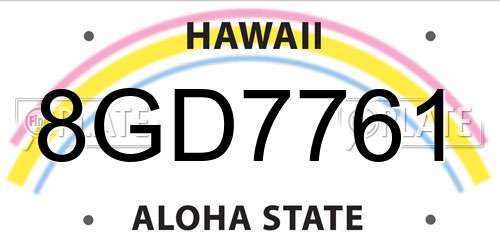 8GD7761 Hawaii License Plate