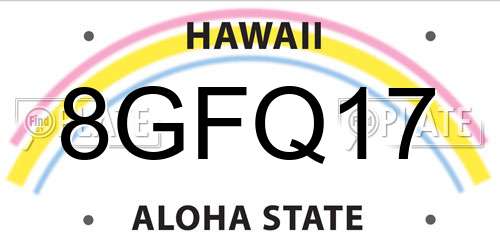 8GFQ17 Hawaii License Plate