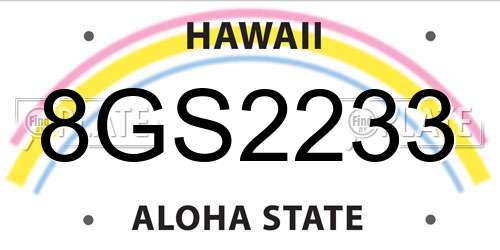 8GS2233 Hawaii License Plate