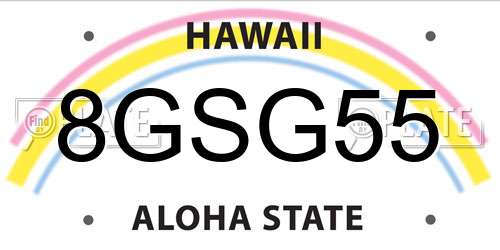 8GSG55 Hawaii License Plate