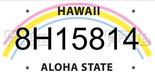 8H15814 Hawaii License Plate