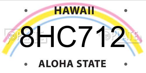 8HC712 Hawaii License Plate