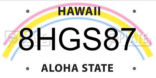 8HGS87 Hawaii License Plate