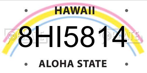 8HI5814 Hawaii License Plate