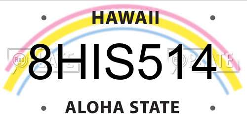 8HIS514 Hawaii License Plate