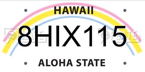 8HIX115 Hawaii License Plate