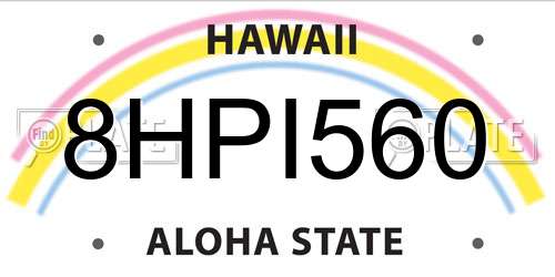 8HPI560 Hawaii License Plate