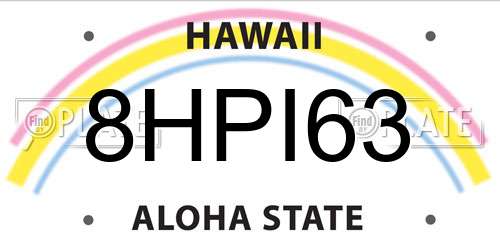 8HPI63 Hawaii License Plate