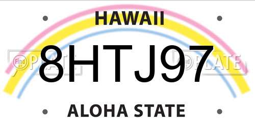 8HTJ97 Hawaii License Plate