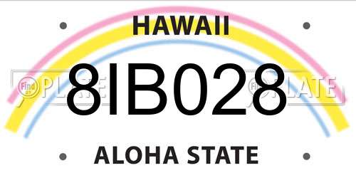 8IB028 Hawaii License Plate