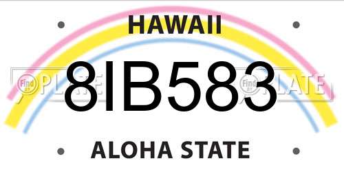8IB583 Hawaii License Plate