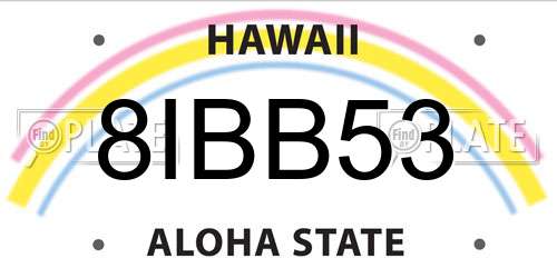 8IBB53 Hawaii License Plate