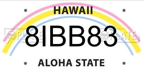 8IBB83 Hawaii License Plate