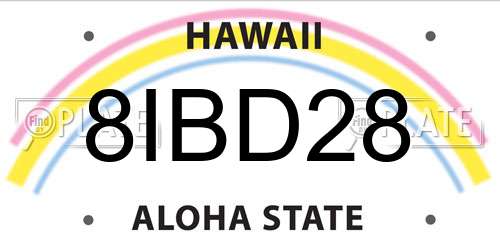 8IBD28 Hawaii License Plate