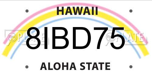 8IBD75 Hawaii License Plate