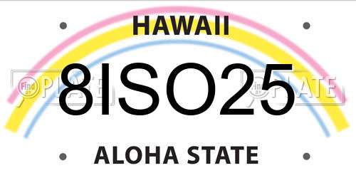 8ISO25 Hawaii License Plate
