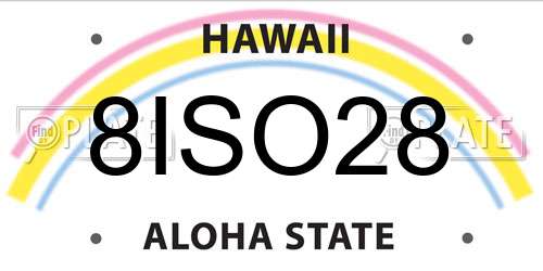 8ISO28 Hawaii License Plate