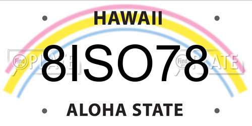 8ISO78 Hawaii License Plate