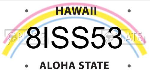 8ISS53 Hawaii License Plate