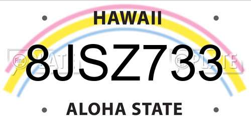 8JSZ733 Hawaii License Plate
