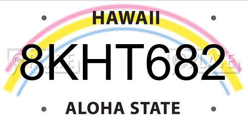 8KHT682 Hawaii License Plate