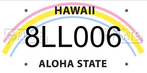8LL006 Hawaii License Plate