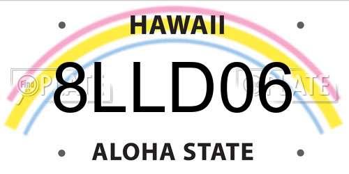8LLD06 Hawaii License Plate