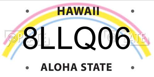 8LLQ06 Hawaii License Plate